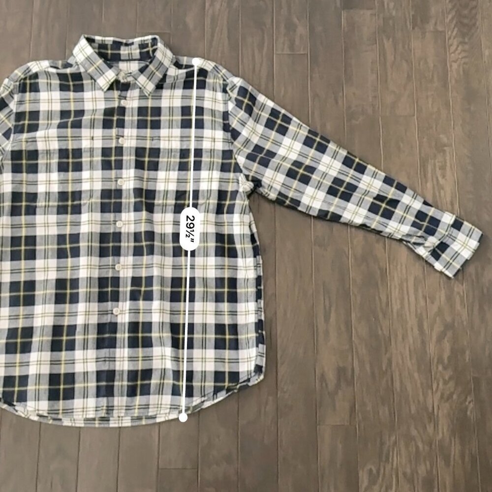 Blue, Yellow & White Mossimo Supply XL Flannel Shirt 100% Cotton - Picture 7 of 11